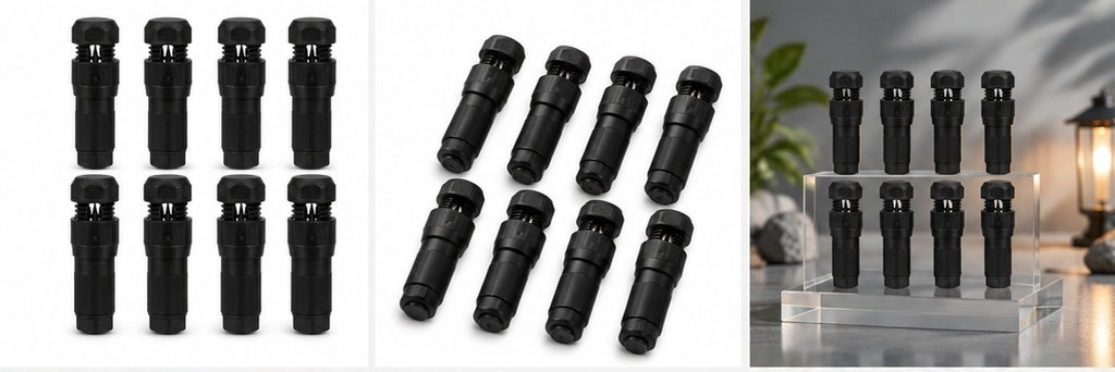 Outdoor Lighting Pathway - 8 ชิ้น ขั้วต่อสายไฟแรงดันต่ำกันน้ำสำหรับภายนอกอาคาร ไฟตกแต่งภูมิทัศน์ ขนาดสาย 12-20