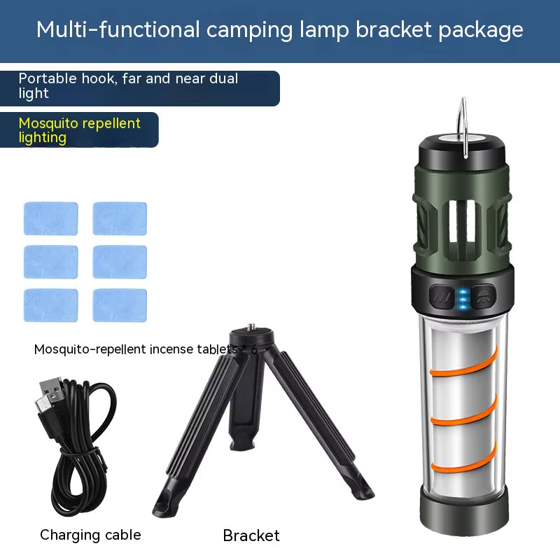 Outdoor Lighting Wireless - โคมไฟกันยุงอเนกประสงค์สำหรับตั้งแคมป์ ไฟฉาย LED แบบพกพา ชาร์จไฟได้ ใช้เป็นไฟส่องสว่างกลางแจ้ง